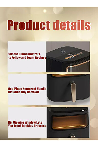 Generic Air Fryer 6.5L Digital Touchscreen, 360° Hot Air, Oil-Free Cooking, Bake Fry Grill, Easy Clean