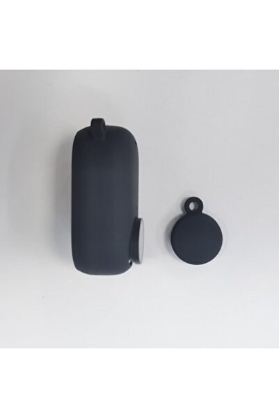 XTW Husă de protecție din silicon pentru Insta360 GO 3 cu capac de obiectiv și șnur, neagră