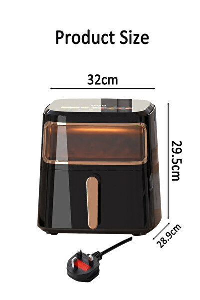 Generic Air Fryer 6.5L Digital Touchscreen, 360° Hot Air, Oil-Free Cooking, Bake Fry Grill, Easy Clean