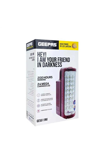 Geepas Rechargeable LED Lantern- Red