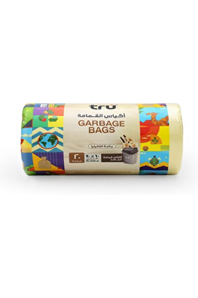 Tru ® Vanilla Scented Garbage Bags Compact Roll 60x90cm 30Gallon (20pc x 3 Rolls) 60bags