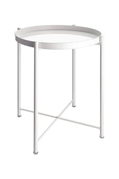 Generic طاولة بتصميم صينية بيضاء 52×42×42 سم