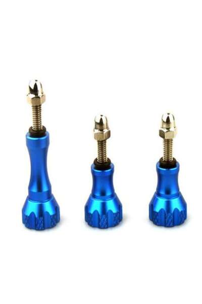 Alta Set de 3 șuruburi CNC din aluminiu pentru camere video de acțiune GoPro Hero Session Max Mini albastre