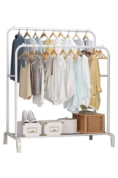 AGD Clothes Stand And Organizer Bottom Storage Rack For Boxes And Shoes White