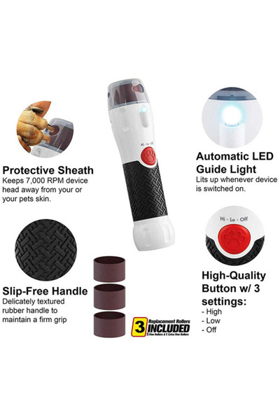 MANDU Paw Perfect 2-speed electric nail file for dogs and cats