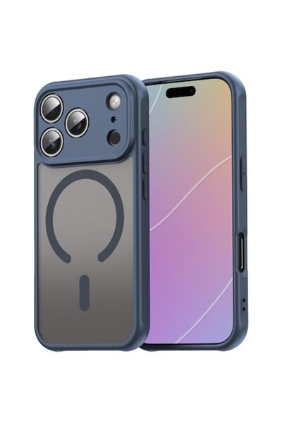 TelcoMag Matte MagSafe Case for iPhone 17 Pro - Full Protection, Blue Trim
