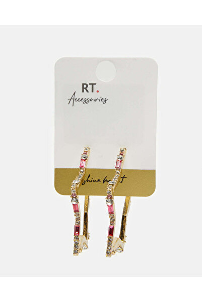 REDTAG أقراط نسائية مزينة بالذهب