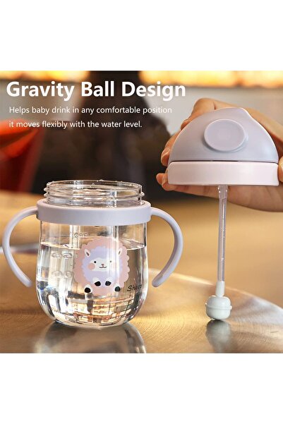 Generic X-Spring 300ml Leak-Proof Straw Sippy Cup with Handles - Transitional Training Cup for 6-12 Months