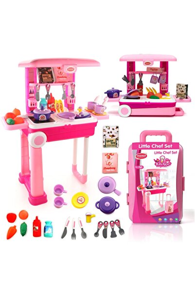 Chanak Kitchen Set for Girls – 24-Piece Pretend Cooking Suitcase Trolley for Kids 3+