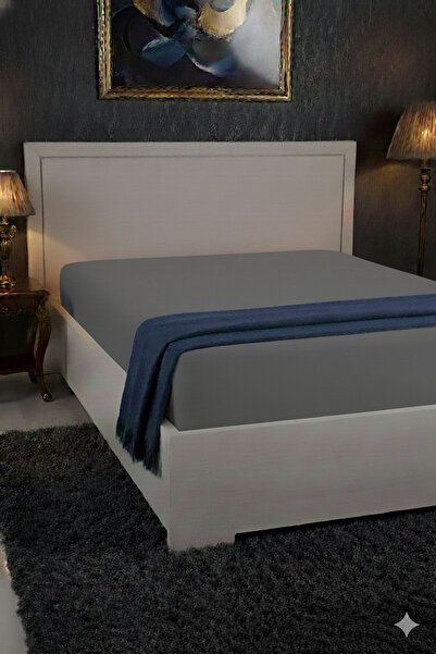 FAVORA 100% Cotton Ranforce Premium King Size Fitted Sheet - Dark Gray