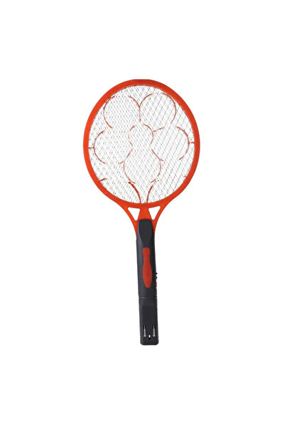 rechargeable Mosquito Swatter With LED Energy Saving Bulb, Mosquito Killer Bat - Red
