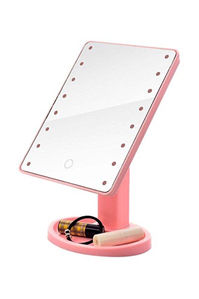 Generic Portable Tabletop Makeup Mirror Pink