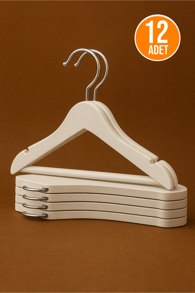 Orvila 12 Adet - Bebek ve Çocuk Boy Ahşap Görünümlü Plastik A Kalite Elbise A...