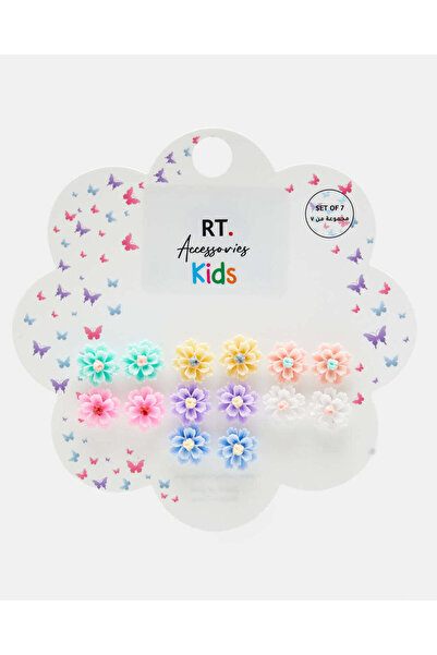 REDTAG مجموعة أقراط مزخرفة متنوعة للبنات (7 أزواج)