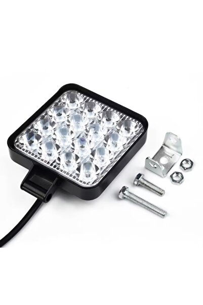 CAR Set proiector auto 2 buc, aluminiu, 16 LED, 48W, DC 9-30V, 6500K, 3000 lm, 105x105 mm