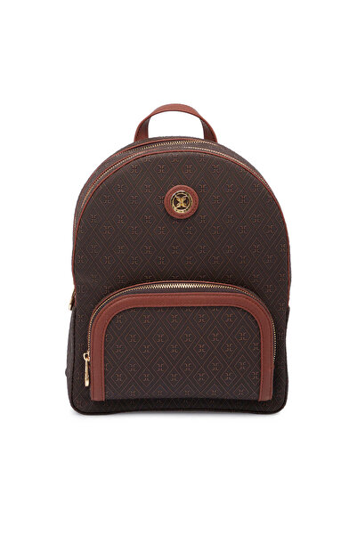Tergan Kahverengi Print Kadın Sırt Çantası - S1SR00079604-R9C