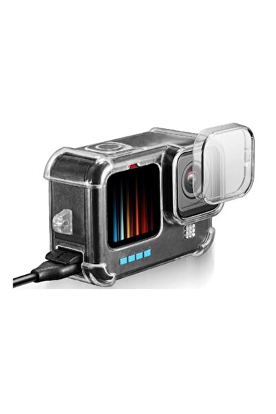 XTW Husă de protecție pentru cameră + capac de protecție pentru obiectiv pentru GoPro Hero 9/10/11/12/13, transparentă