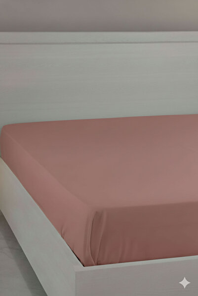 FAVORA 100% Cotton Ranforce Premium King Size Fitted Sheet - Powder