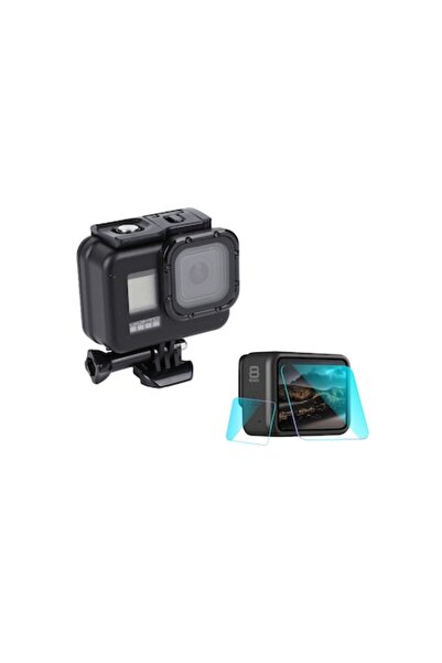 XTW Carcasă impermeabilă pentru GoPro Hero8 Black cu folie de protecție pentru ecran și obiectiv, neagră