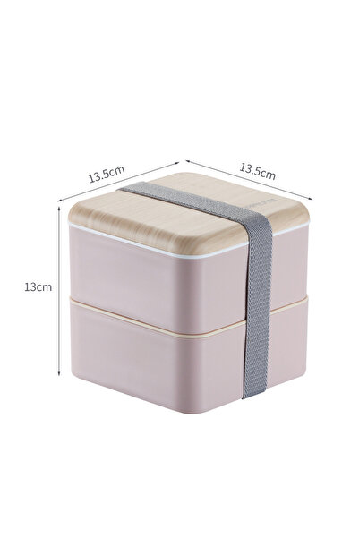 Arabest Nordic Double-Layer Lunch Box 1.2L Plastic Meal Container for Meal Prep and On-the-Go Lunches