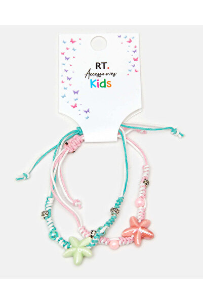 REDTAG Girls Pink And Blue Embellished Bracelet Set (Pack of 2)