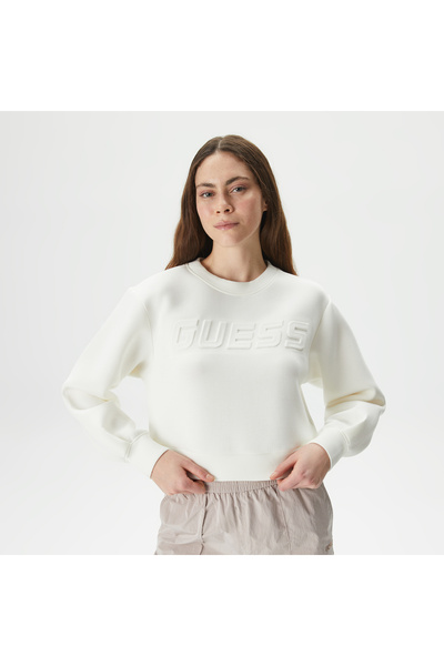 Guess Cindra CN Kadın Krem Rengi Sweatshirt