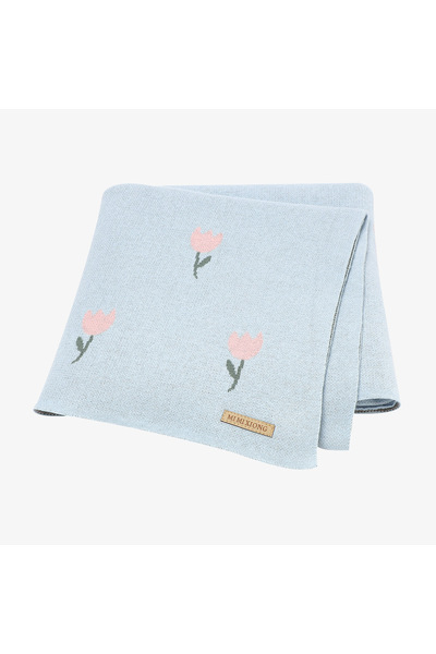 Ominii Baby floral knitted swaddle blanket 100*80cm