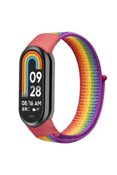 PHN MAG Textile Strap for Xiaomi Mi Band 8/9/10 - - Rainbow