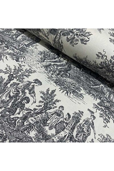 shopshop Black English French Peasants Patterned Rustic Vintage Decorative Round Tablecloth