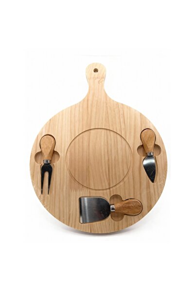 Mooniva Wooden Cheese Board Set with 3 Ustensils – Serving Platter for Cheeses, Appetizers, Elegant Gift