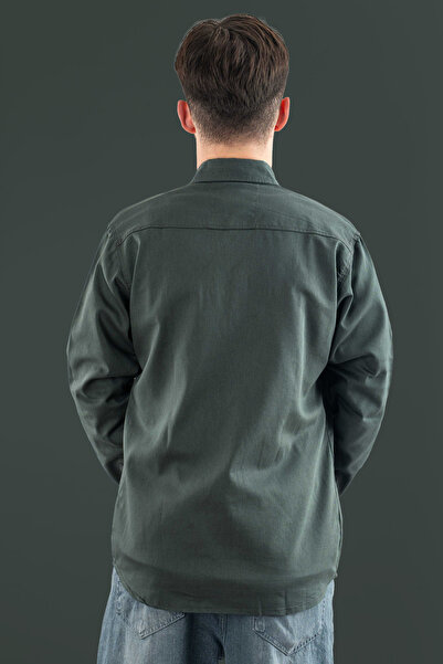 bombe Slim Fit Tight Fit Men's Denim Shirt Mint