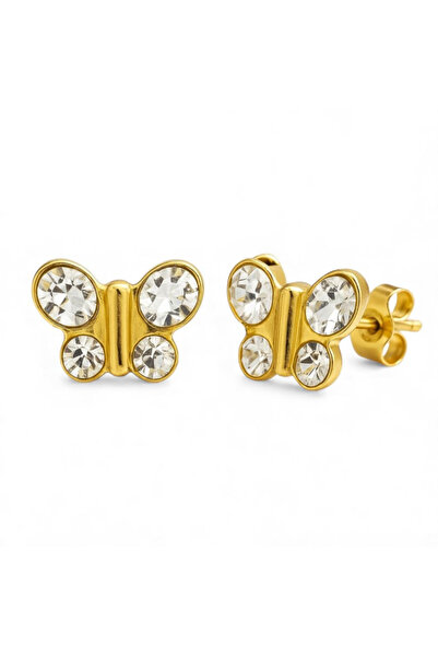 HANNY Cercei fluturas aurii cu cristale – hipoalergenici, fara nichel