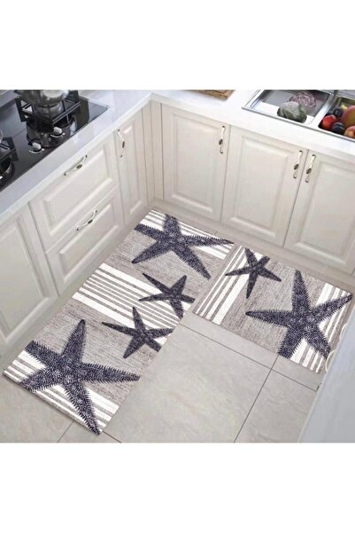 OEM Set of 2 Non-Slip Kitchen Rugs, Star Pattern