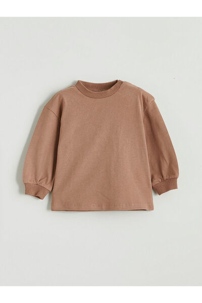 LC Waikiki Lcw Baby Beige Crew Neck Baby Boy T-Shirt and Salopet 2-Pack