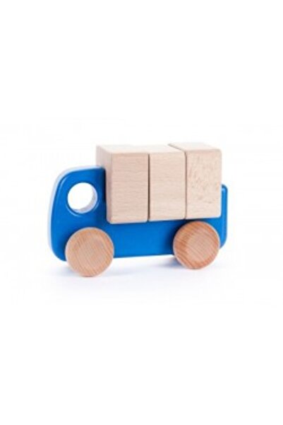 BAJO Camion mic cu blocuri de lemn - albastru