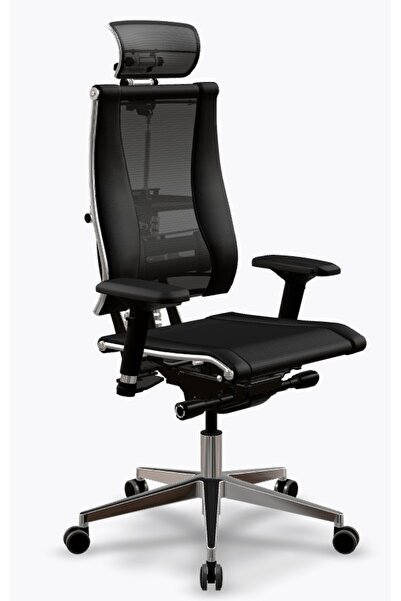 METTA Yoga Ergonomik Koltuk | Bel Destekli, Tekerlekli, Yükseklik Ayarlı, Deri Yönetici Koltuğu - A4.3.15.