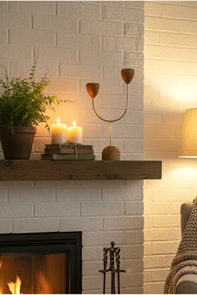 FH finehome Truro Metal Gold Şamdan Bambu