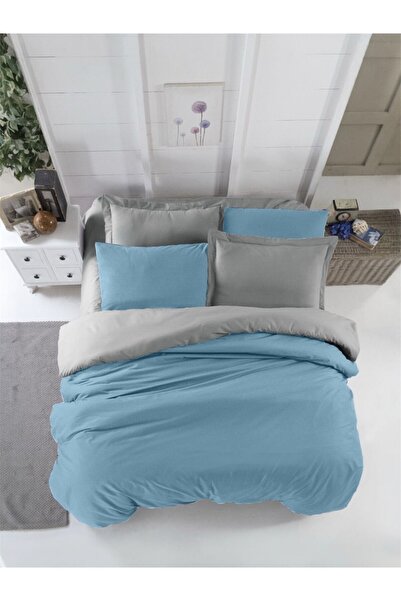 Bayev Gold Blue-Grey Double Duvet Cover Set 200X220