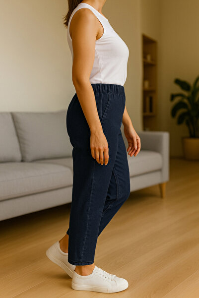 CEDY DENIM - Large Size Stretch Fabric , Elastic Waist Jeans C636-Blue