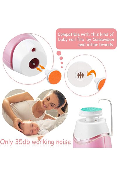 Yelajoy Baby Nail Grinder Replacement Pads, 24-Count Age-Specific Sanding Heads