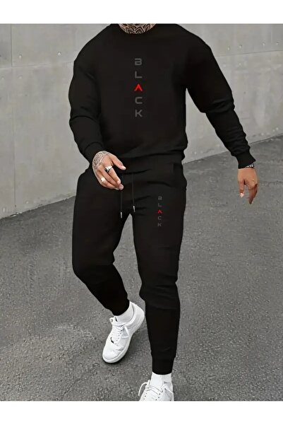 Flaubert -Men's Printed Alack Oversized Sweatshirt - Sweatpants 2-Piece Set