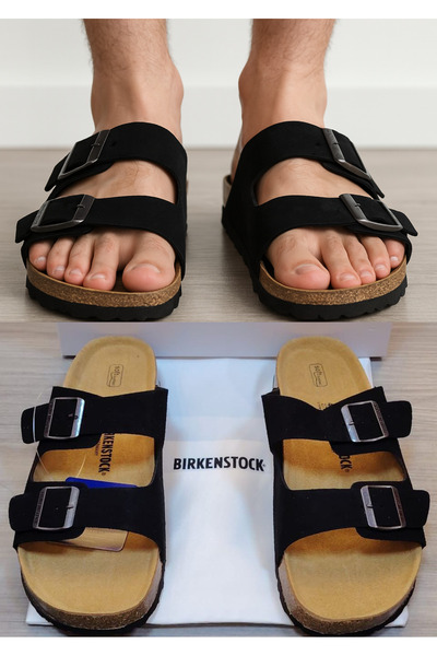 essentialneedsforall Men's Comfort Double-Strap Soft Footbed Sandals With Adjustable Buckles