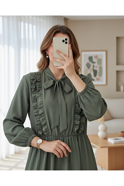 MissRunin Frilly Ayrobin Tunic with Lace-Up Collar