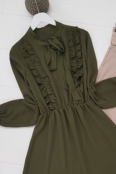 MissRunin Frilly Ayrobin Tunic with Lace-Up Collar