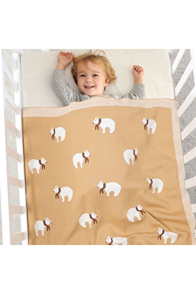 Ominii Baby solid color knitted cotton windproof blanket 100*80cm