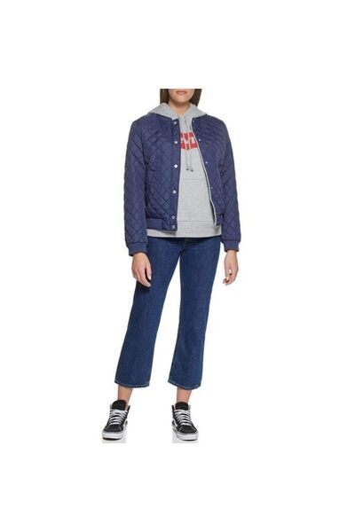 Levi's Diamond quilted bomber jacket navy