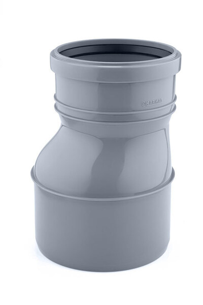 Other Reducție PP 160x125 pentru burlane de jgheab, culoare gri