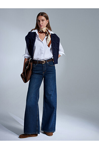 Dilvin 72094 100% Cotton Wide Leg Jean-Tint