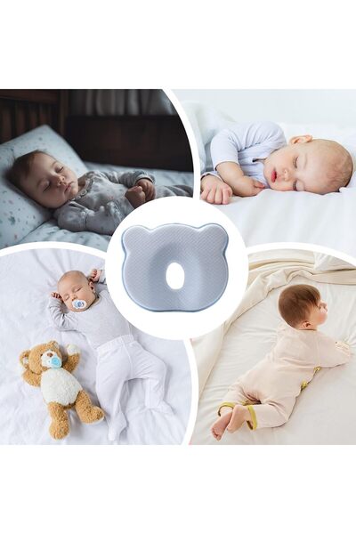 HOOKOR Baby Anti-Flat-Head Memory Foam Pillow — Ergonomic Breathable Toddler Pillow for Stroller,