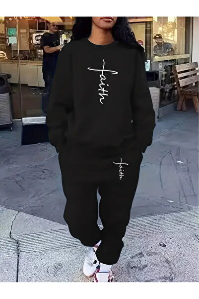 Flaubert -Women's Printed 00 Oversized Sweatahirt - Sweatpants 2-Piece Set